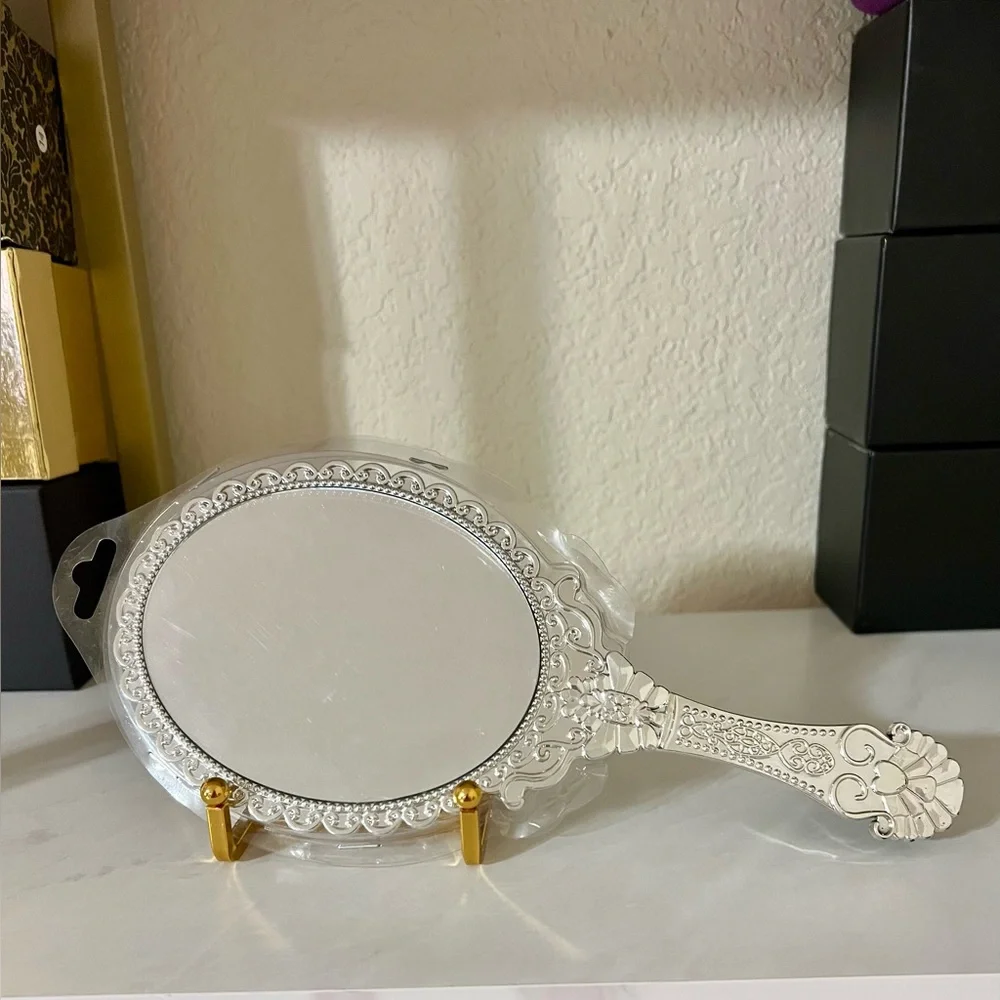 NWT Elegant Silver Handheld Mirror
